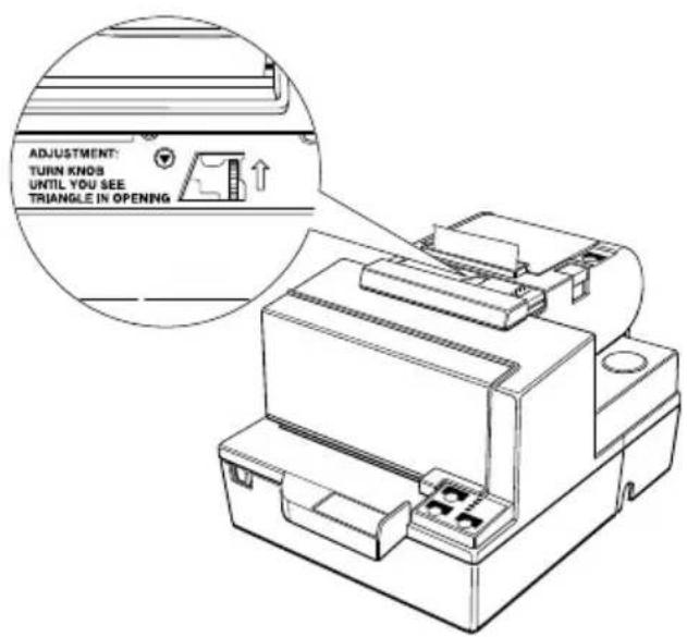 ADJUSTMENT: TURN KNOS UNTIL YOU SEE TRIANGLE IN OPENING