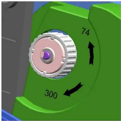 Bixolon SLP-T400EG - 3-4-4 Einstellen der Farbbandlänge am Drehknopf - 1