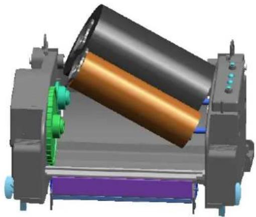 Bixolon SLP-T400CG - 3-4-2 Einlegen eines Farbbandes mit 1-Zoll-Rollenkern - 3
