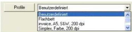 Profile Benutzerdefiniert Benutzerdefiniert Flachbett invoice, A5, S&W, 200 dpi Simplex, Farbe, 200 dpi