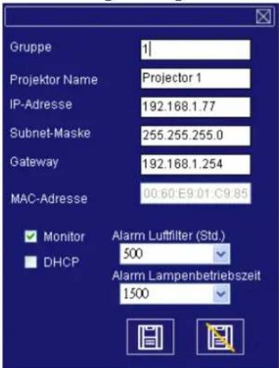 GEHA compact 332 - Projektor-Einstellungen - 2