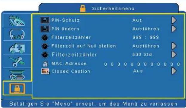 GEHA compact 328 dialog - Sicherheitsmenü - 1