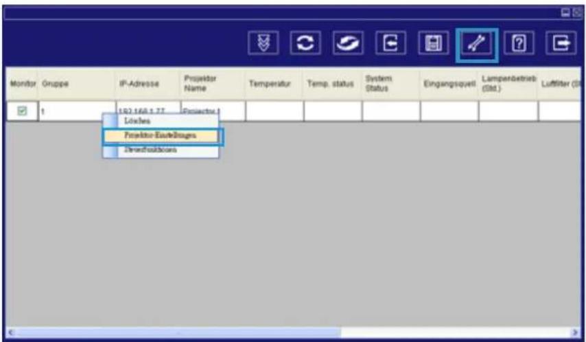 GEHA compact 328 dialog - Projektor-Einstellungen - 1