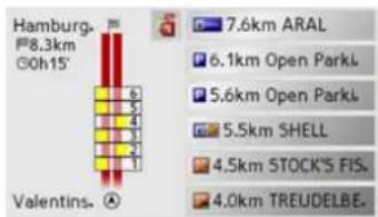 BECKER Traffic Assist Z250 Ferrari Edition - Available POIs along the route (toolbar) - 2