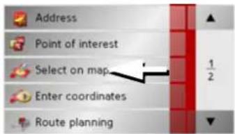 BECKER Traffic Assist Z250 Ferrari Edition - Navigation menu: Select on map - 1