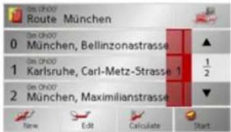 BECKER Traffic Assist Z250 Ferrari Edition - Navigation menu: Route planning - 1