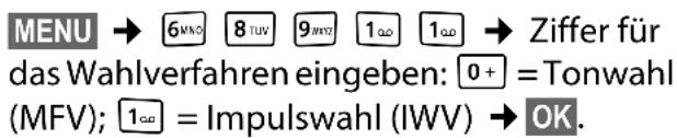 GIGASET E300A - Wahlverfahren ändern - 1