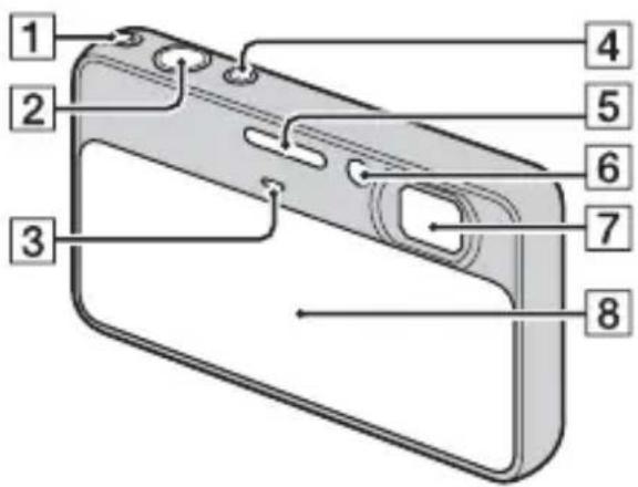 Labeled diagram of a handheld device with numbered parts for identification