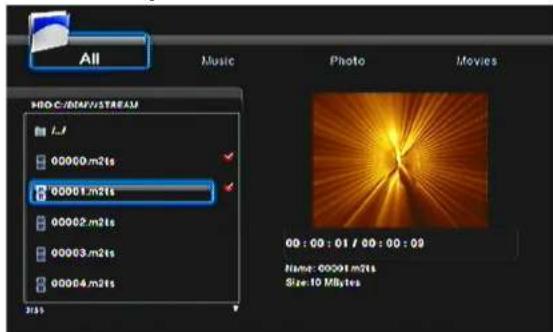 All Music Photo Movies HBO C:/BIAPW/STREASJ i.f 00000.m2ts 00001.m2ts 00002.m2ts 00003.m2ts 00004.m2ts 00:00 : 01 / 00 : 00 : 09 Name: 00001 m2ts Size: 10 MBstles