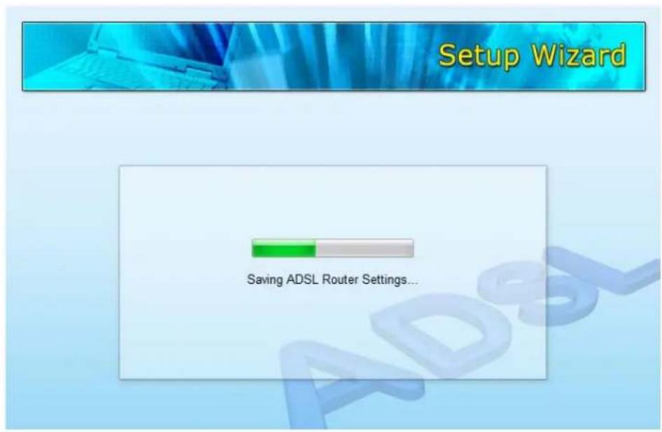 Setup Wizard Saving ADSL Router Settings...