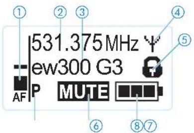 SENNHEISER SKM 300-865 G3-G - Übersicht der Anzeigen - 1