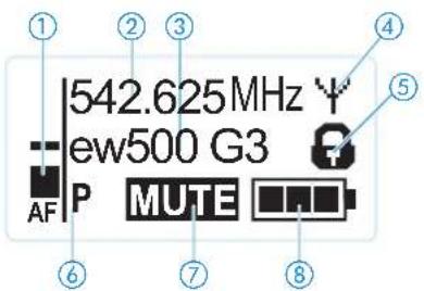 SENNHEISER SKM 500-945 G3 - Übersicht der Anzeigen - 1