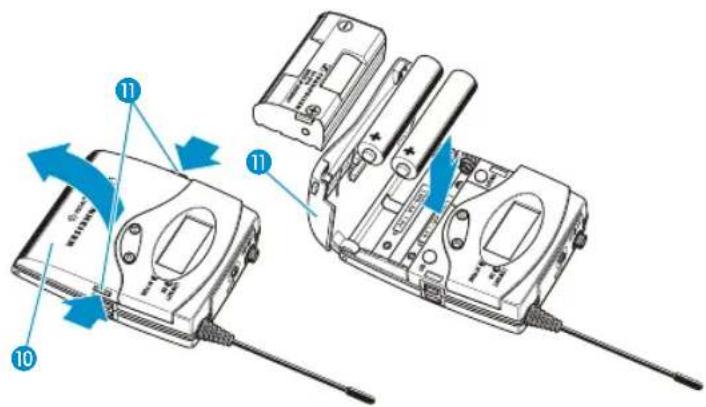 SENNHEISER EW 572 G3-C-EU - Batterien oder Akkupack einsetzen - 1