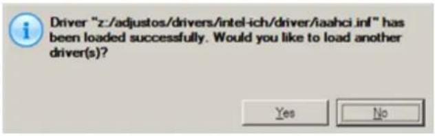 Driver "z:/adjustos/drivers/intel-ich/driver/iaahci.in!" has been loaded successfully. Would you like to load another driver(s)? Yes No