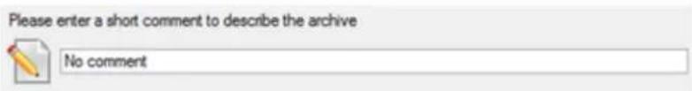 Please enter a short comment to describe the archive No comment