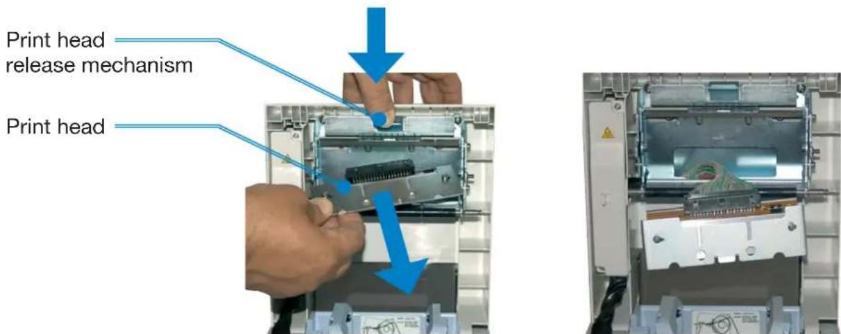 Print head release mechanism Print head