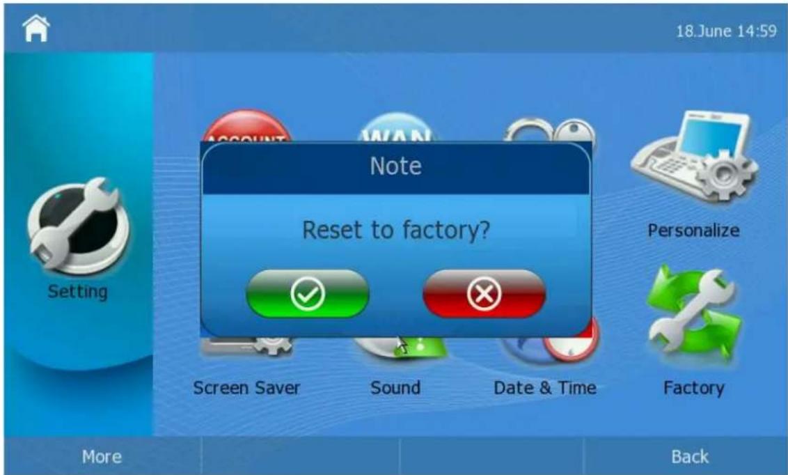 18.June 14:59 Setting Note Reset to factory? Screen Saver Sound Date & Time Personalize Factory More Back