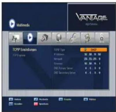 Multimedia VANTAGE highCalculus TCP/IP Encellrogen TCP/IP System TCP/IP Type IP Address Network Gateway DNS Primary Server DNS Secondary Server DHCF 50. 58. 0. 52 25. 25. 25. 0 50. 58. 0. 1 0. 0. 0. 0 0. 0. 0. 0 0. 0. 0. 0