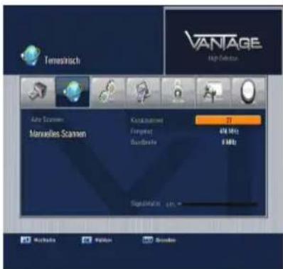 Tremeshich VANTAGE High Edition Auto Scanmm Manuelles Scanmm Konzinsatz Forgnet Gordbrake 72 400 MHz 6 MHz SignalValue: 100.00