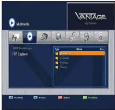 Multimedia VANTAGE FTP Endsetungen FTP Explorer Type Name Size Documents Frames Pione Video