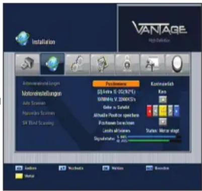 VANTAGE Installation Automotive Lungen Motoranstellungen Auto Scramen Maximater Scramen SW Blind Scanning Positmetals D:\Autre E. 02(92°) 008846, V. 2200K3'S Golar in Turbital Jahada Position speed/imp Pachnen Speed/Imp Latte in Wind/Power Signal/Power: 1.000 Kontmisch Kanz Status: Motor staget Andere Mechelis Version Sweden Metal