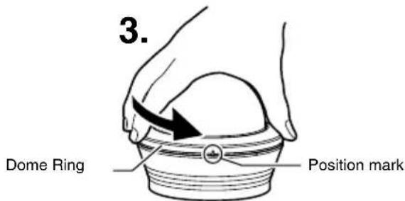 3. Dome ring. Position mark.