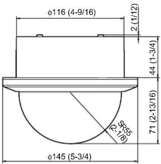 φ116 (4-9/16) 2 (1/12) 44 (1-3/4) 71 (2-13/16) φ145 (5-3/4) SR55 (2-1/8)