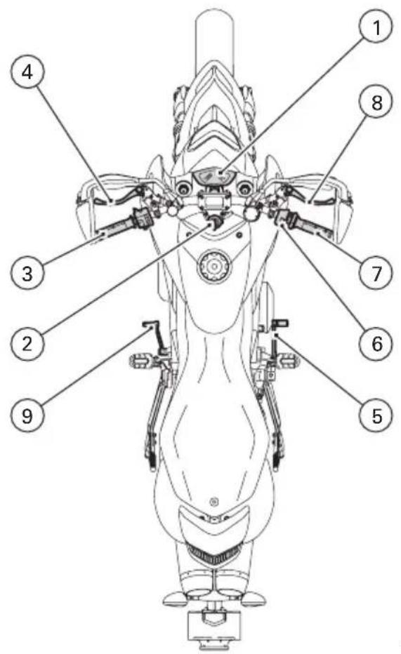 Labeled diagram of a robotic device with numbered parts for identification