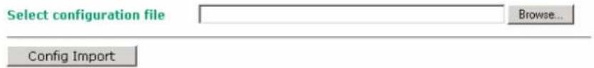 Select configuration file Browse... Config Import
