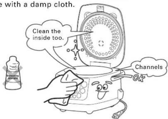 e with a damp cloth. Clean the inside too. Channels