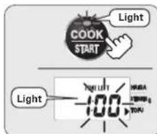 COOK START Light Light 100% Light 70% TOU