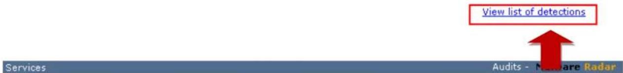 View list of detections Services Audits - Medicare Radar