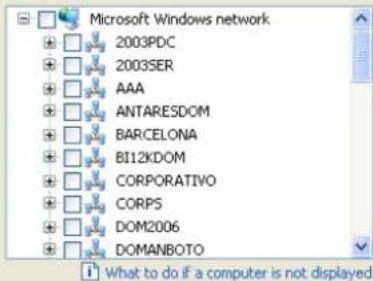 Microsoft Windows network 2003PDC 2003SER AAA ANTARESDOM BARCELONA BI12KDOM CORPORATIVO CORPS DOM2006 DOMANBOTO What to do if a computer is not displayed