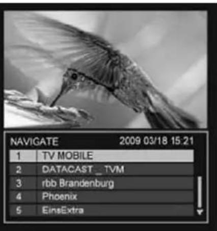 NAVIGATE 2009 03/18 15:21 1 TV MOBILE 2 DATACAST _ TVM 3 rbb Brandenburg 4 Phoenix 5 EinsExtra