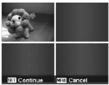 SET Continue MENU Cancel