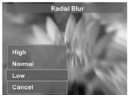 Radial Blur High Normal Low Cancel