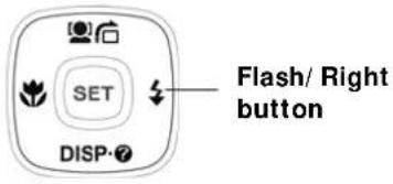 SET DISP Flash/ Right button