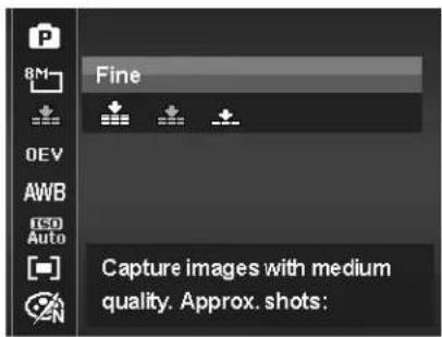 Fine Capture images with medium quality. Approx. shots: