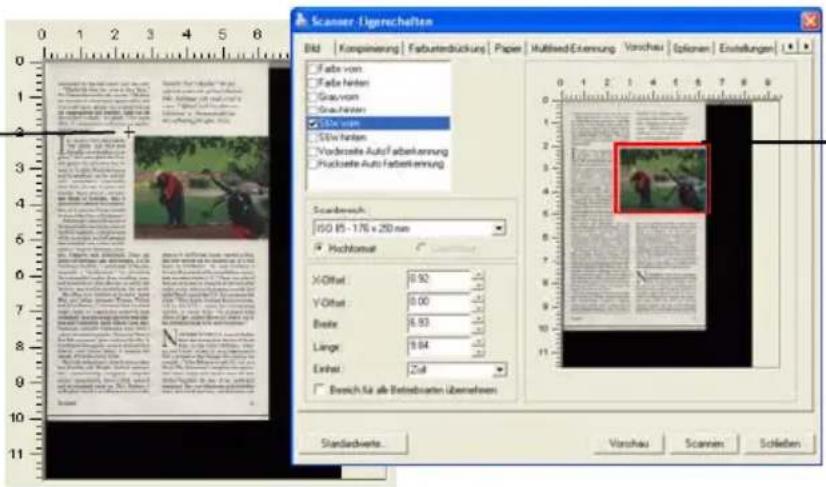 Scanner Ugescheften Bild | Kompeinung | Fabutendrückung | Paper | Multisek Eternung | Vorschau | Epiken | Erstellungen | Falls von Falls herden Grau von Grau hohen Sitz von Sitz herden Vordzoeite Auto/ abberkennung Puckozite Auto Faderkennung Scanbreach: ISO 85 - 176 x 250 mm Hochlensat X-Offset: 0.92 Y-Offset: 0.00 Beta: 6.93 Linge: 9.84 Einheit: Zd Bench für alle Betriebsierten übernehmen Standardwerte... Vorschau Scannan Schleben