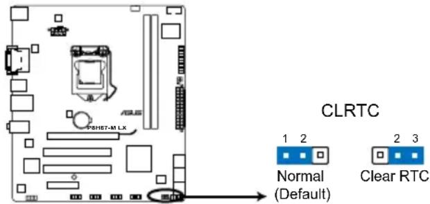 ASUS P8H67-M LE - RTC RAM löschen (3-pol. CLRTC) - 1