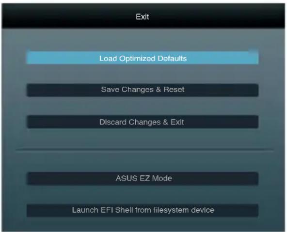 ASUS P8H67-M LE - Exit-Menü - 1