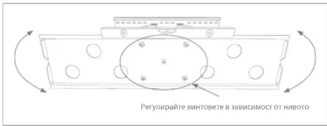 Регулирайте винтовете в зависимост от нивото