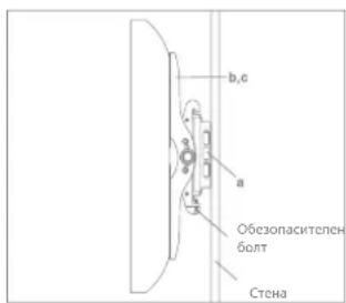 Acme United PLB110S - Захващане на монитора към пластината за стенен монтаж и добавяне на обезопасителни болтове - 2