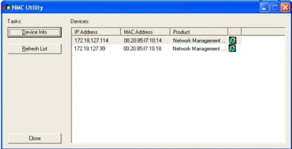 BlueWalker SNMP NMC Card - Chapter 5 NMC Utility - Find NMC in the LAN - 1