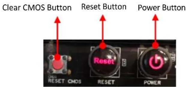 Clear CMOS Button Reset Button Power Button RESET CMOS Reset POWER