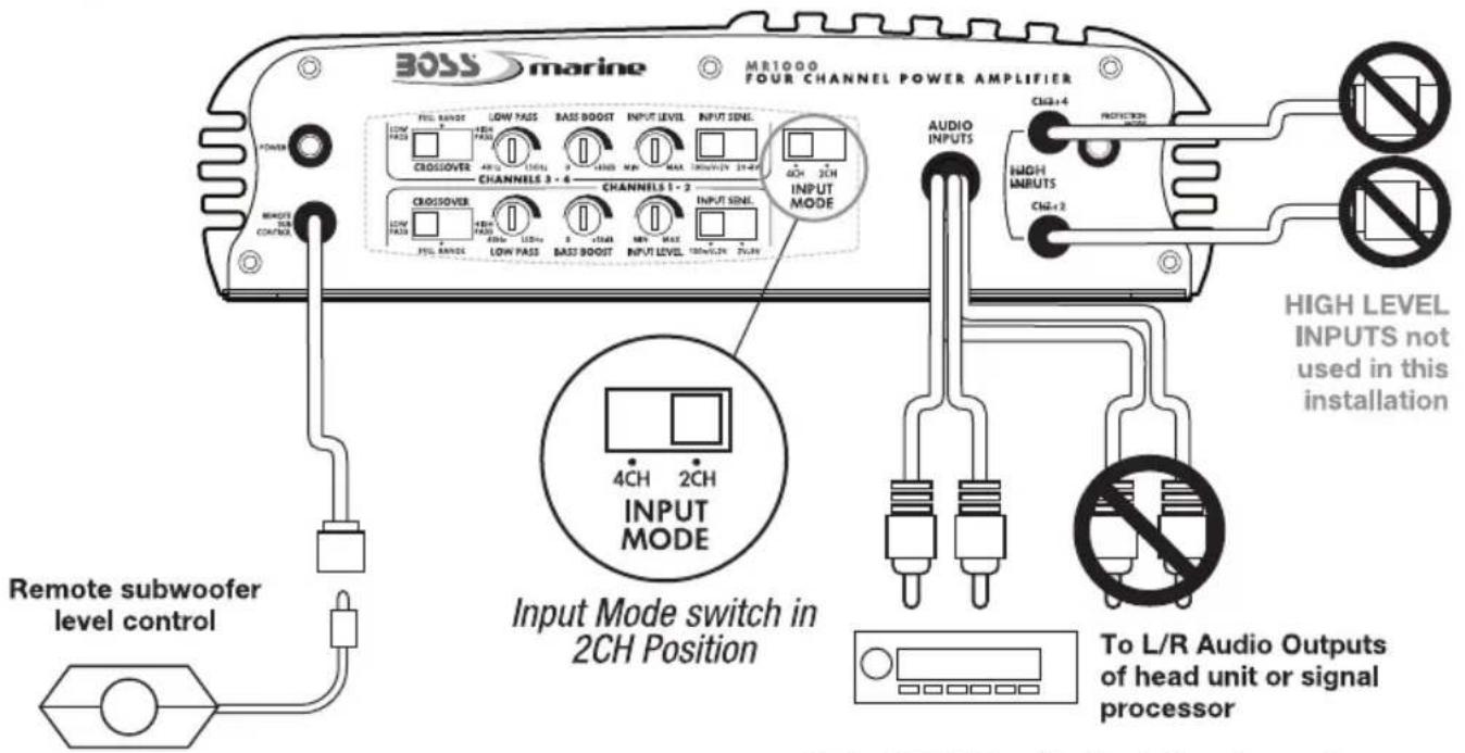 BOSS Marine MR800 - Low Level Input Wiring - 2