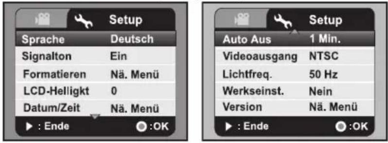 AGFAPHOTO DV-5580Z - Setup-Menü - 1