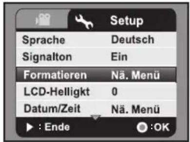 AGFAPHOTO DV-5580Z - Formatieren der Speicherkarte - 1