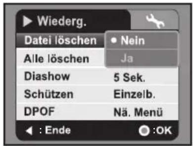 AGFAPHOTO DV-5580Z - Löschen von Bild-, Videoclip- und Audiodateien - 1