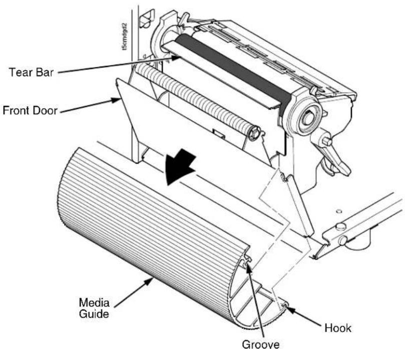 Printronix T5208R - Removing The Media Guide - 1